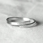 TRUST GOD Adjustable Engraved Ring
