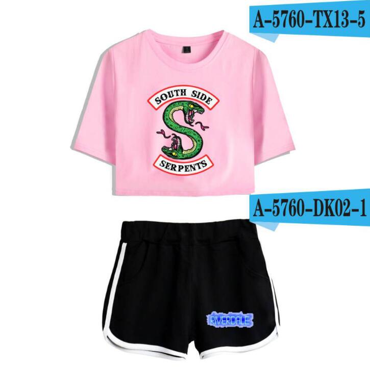 Riverdale Women's Cropped Leisure Set: T-Shirt & Shorts