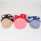 Adjustable Dog Baseball Cap with Ear Holes, Breathable Mesh Striped Sun Hat Visor for Small to Large Dogs, Outdoor Pet Sport Cap