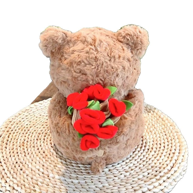 Rose Bouquet Teddy Bear Plush | Home Decor