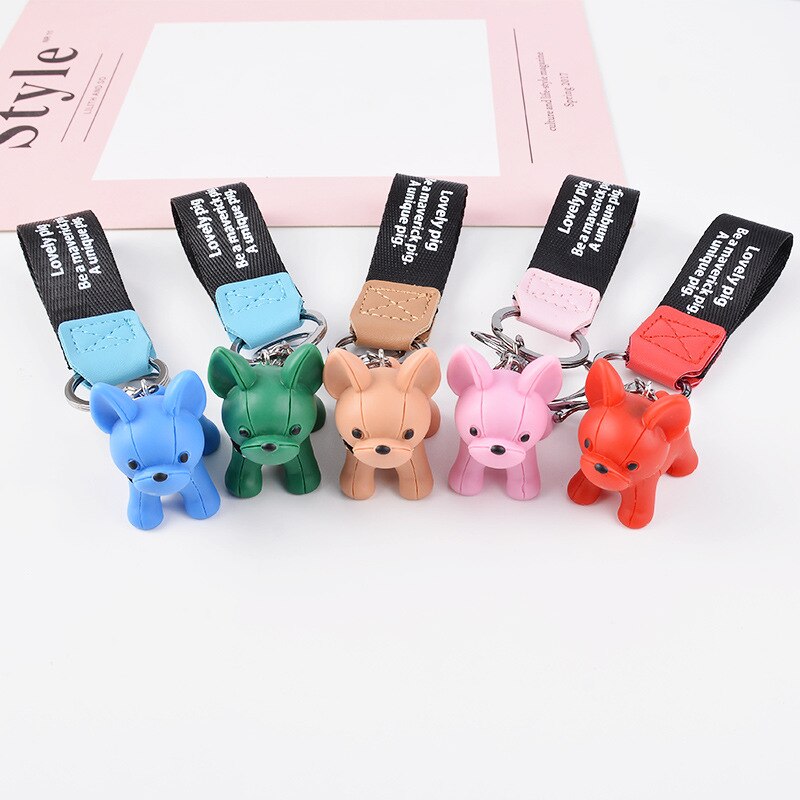 Cute Bulldog Figure Keychain