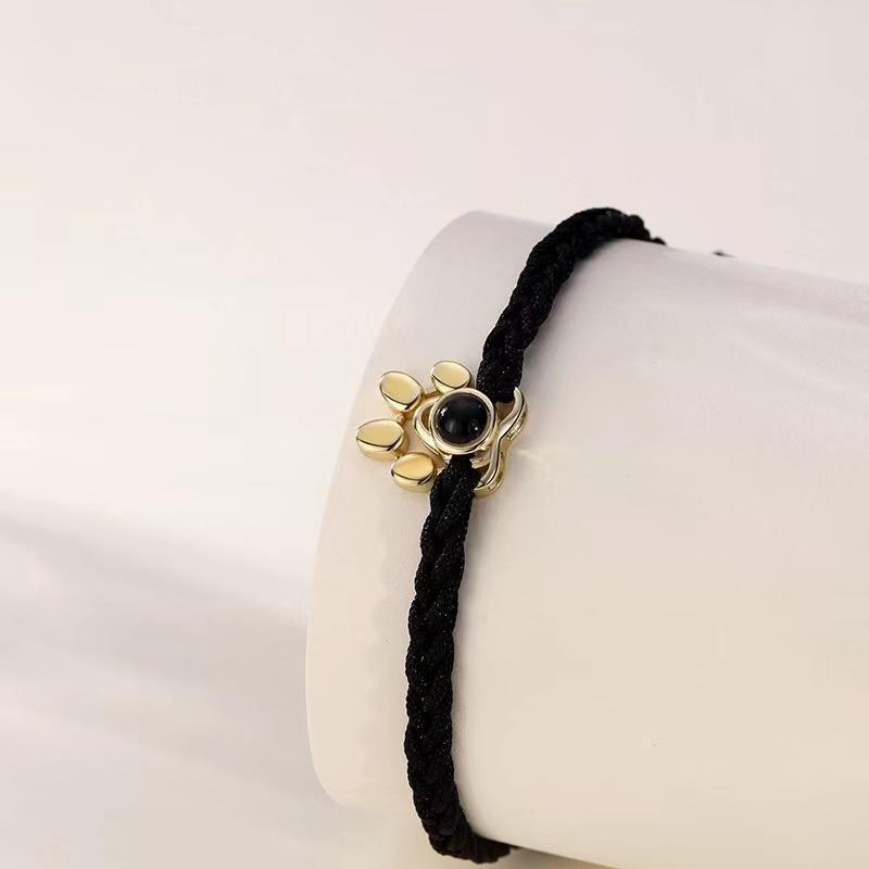 Dog Paw Photo Projection Cord Bracelet