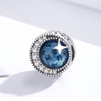 Blue Glass Filigree Charm Bead