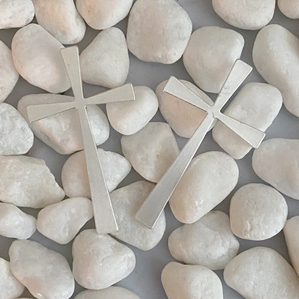 Satin Finish Cross Earrings | Christian Jewelry