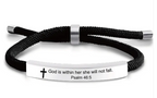 Scripture Cross Cord Bracelet (Psalm 46:5) | Christian Jewelry