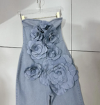 Three-dimensional Flowers Tube Top Jumpsuit