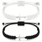 Adjustable Milan Rope Bracelet with Cross Pendant