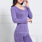 Lace Thermal Underwear Set for Women - Seamless & Antibacterial