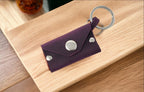 Purple Leather Keychain Coin Holder for Man and Women Airtag Holder Keychain | Accessory