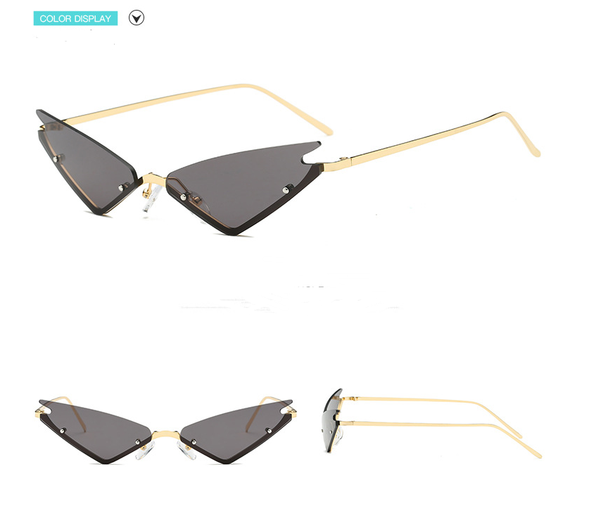 Rimless Triangle Cat-Eye Sunglasses