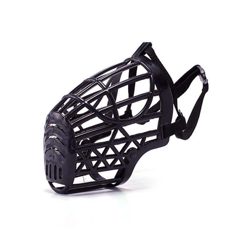 Breathable Basket Dog Muzzle, Adjustable Anti-Bite Anti-Bark Soft Plastic Grid Mouth Cover, Comfortable Muzzle for Small to Large Dogs