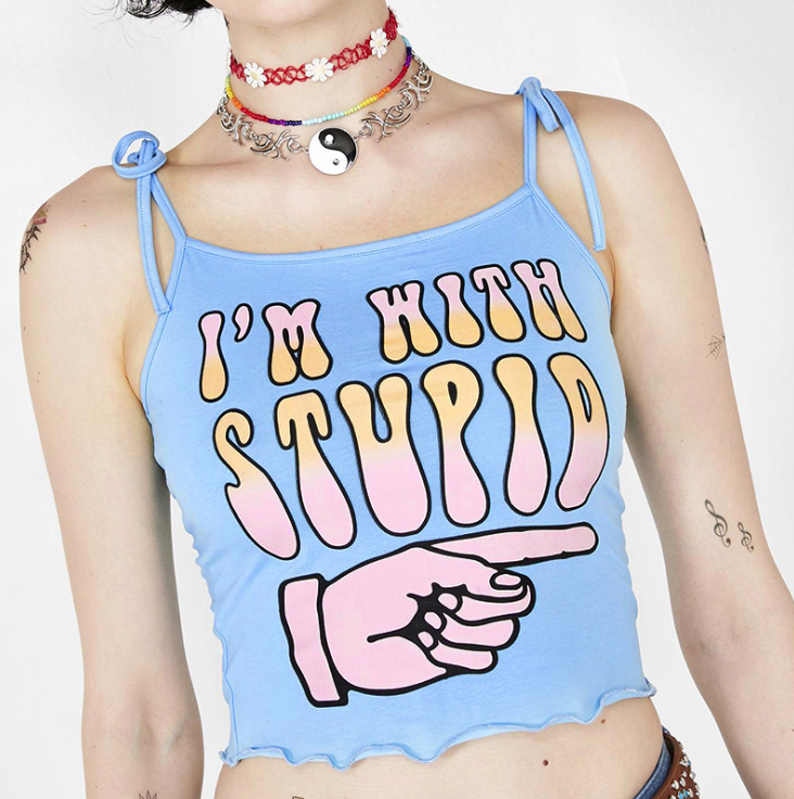 Strapless Short Tank Top with Finger Design
