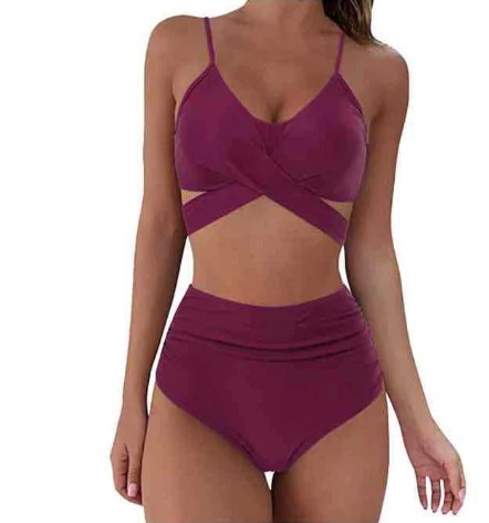 Wrap-Front Bikini Set with Leopard Bottom