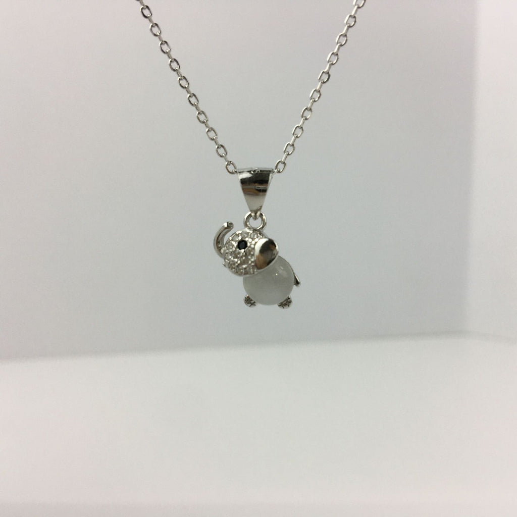 Opal Elephant Pendant Necklace