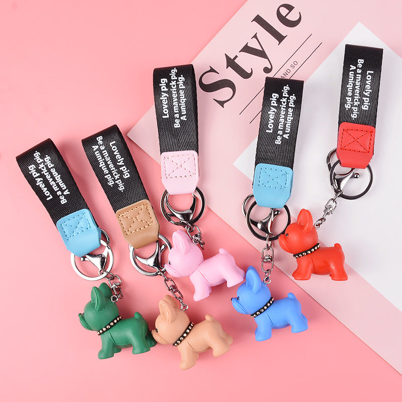 Cute Bulldog Figure Keychain