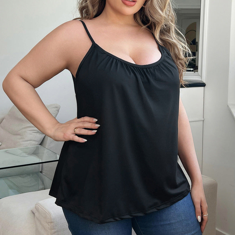 Invisible Bra Tank Top with Knitted Hem (One Piece)