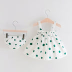 Baby Girl Polka Dot Strap Dress and Bloomer Set