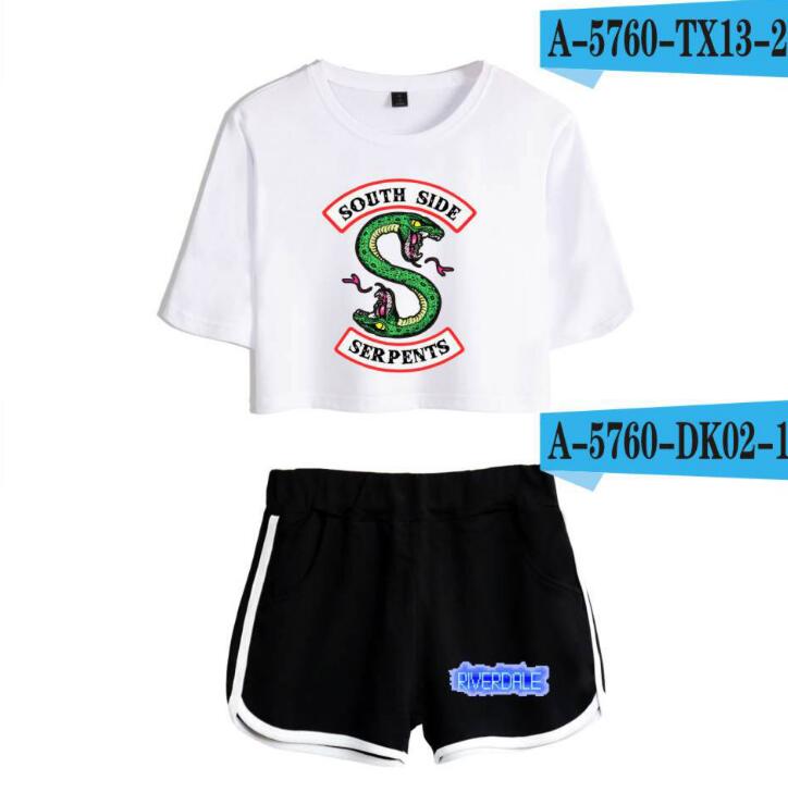 Riverdale Women's Cropped Leisure Set: T-Shirt & Shorts