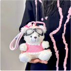 Cartoon Pilot Bear Plush Keychain | Accessory