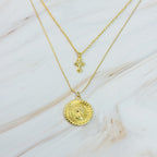 Cross And Coin Layered Necklace | Christian Jewelry