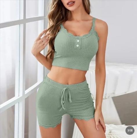 Women's Lace Spaghetti Strap Pajama Set
