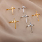 Hip Hop Cross Zircon Ring for Women