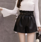 High Waist PU Leather Shorts for Women (Fall/Winter)