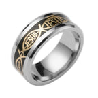 Edelstahl Jesus Buchstaben Inlay Ring