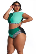 Plus Size High-Waisted Bikini Set