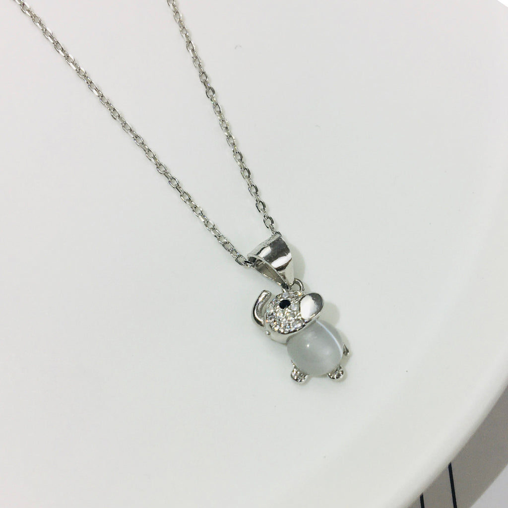 Opal Elephant Pendant Necklace
