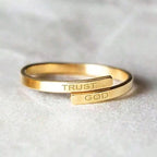 TRUST GOD Adjustable Engraved Ring