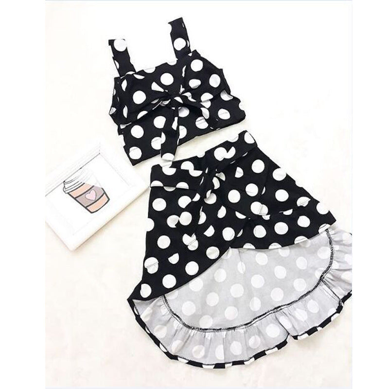 Girls' Polka-Dot Tank and Ruffle Skirt Set