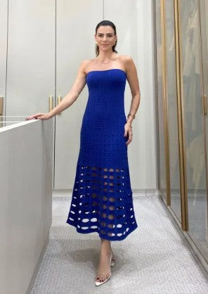 Crochet Strapless Tube Beach Maxi Dress