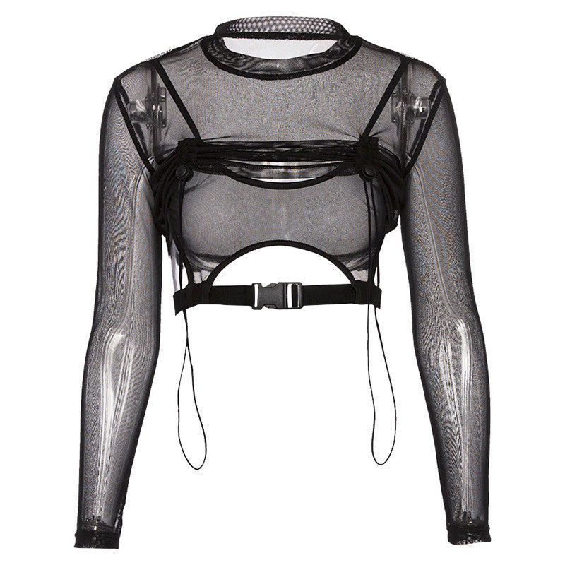 Chic Hollow Design Hooded Crop Top for Women