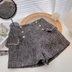 Double Breasted High Waist Shorts for Women