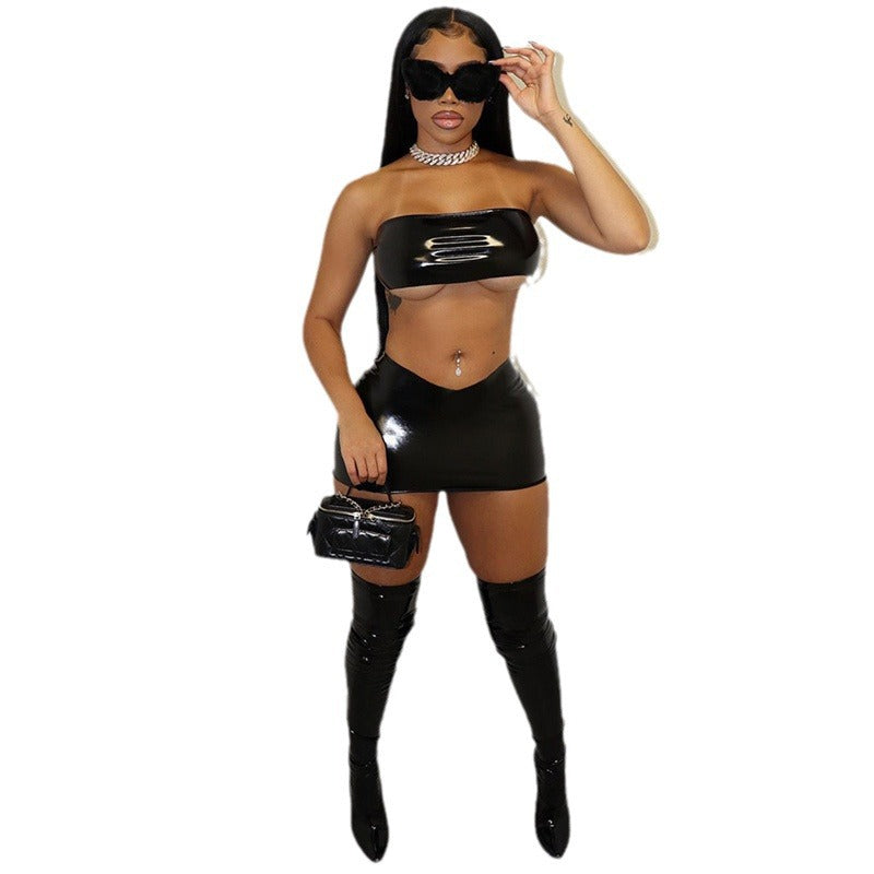 2024 Summer Sexy Crop Top and Low Waist Skirt Set
