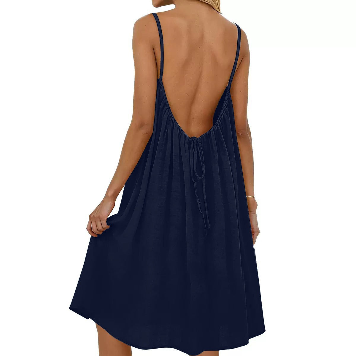 Women's Spaghetti Strap Backless Bodycon Dress