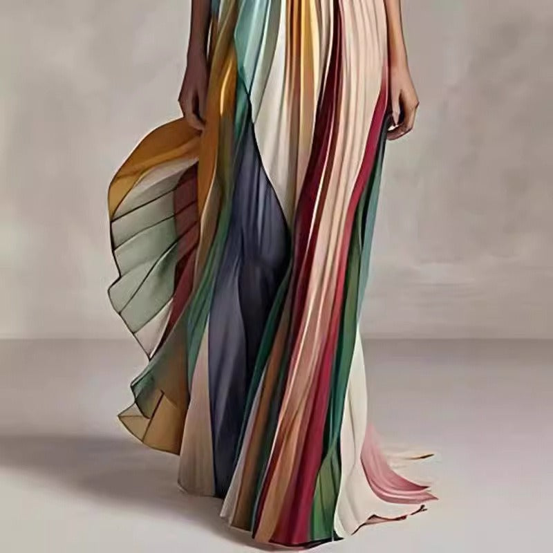 Women's Sexy Tube Top Backless Printed Maxi Dress