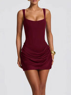 Graceful Tube Top Shoulder Strap Dress