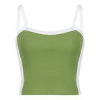 Colorblock Patchwork One-piece Neck Camisole Top