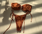 Rust Bandeau Tie-Side Bikini Set