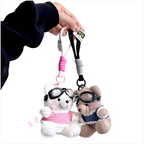 Cartoon Pilot Bear Plush Keychain | Accessory