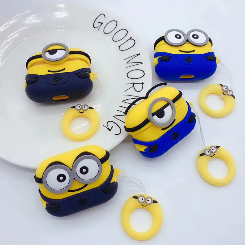 Cute Cartoon Silicone AirPods Pro 3 Case - Minions Design | Accessory