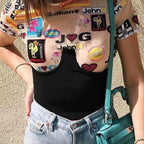 Trendy U-Shaped Bustier Top with Waist Cincher Design