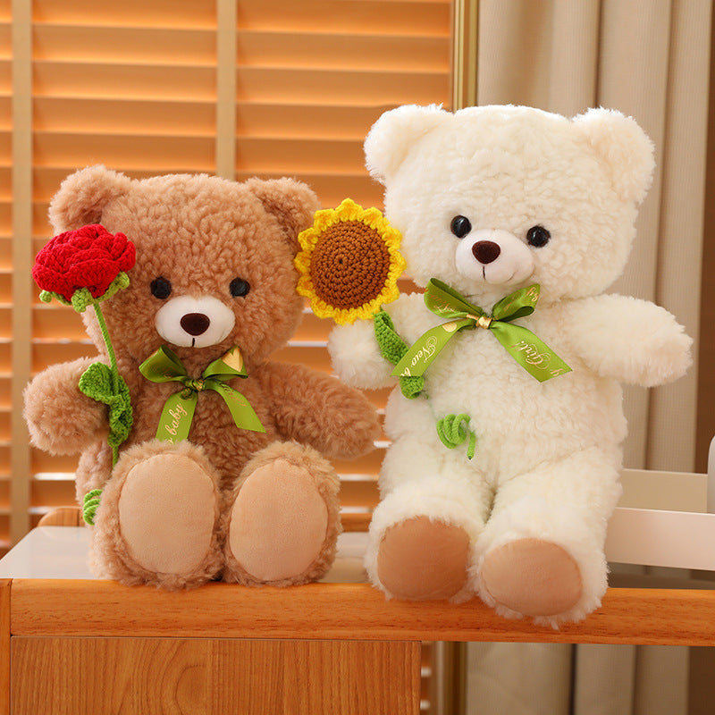 Cute Teddy Bear Plush Toy with Rose - Valentine Gift | Home Decor