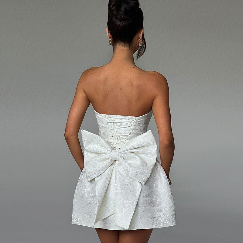Tube Top Bow Mini Dress