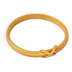 Gold Flex Snake Chain Knot Bangle Bracelet