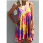 Tie-Dye Spaghetti Strap Flowy Beach Dress