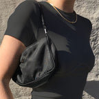 Fashionable Women's Solid Crop Top with Long Sleeves | Streetwear
