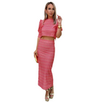 Floral Cropped Top & Slit Skirt Set